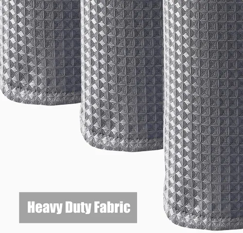 Miniatura 3 de Cortina de ducha de tela de gofre, cortina de ducha pequeña para caravana con ganchos, cortinas de ducha texturizadas resistentes para baño, lavable