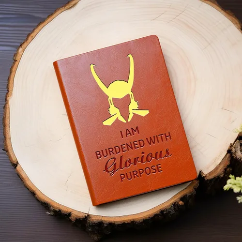 Miniatura 6 de JOHSBYD Loki Lover Gifts - Cuaderno de cuero con texto en inglés "I Am Burdened With Glorious Purpose Leather Notebook TV Show G-ift Cosplay Movie