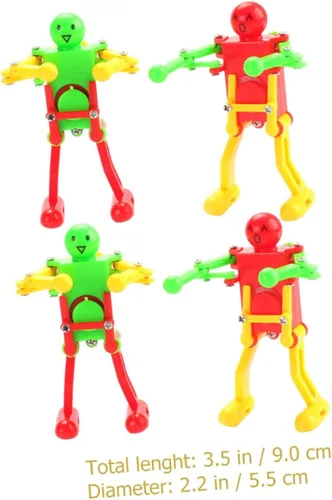 Miniatura 2 de Abaodam 4 piezas de robot bailarín de cuerda para adultos, figuras de relojería seguras y portátiles, regalos creativos para cumpleaños