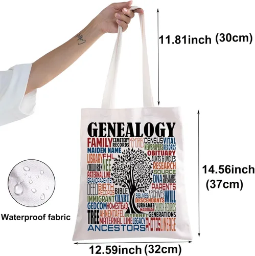 Miniatura 2 de BWWKTOP Genealogist Tote Bag Genealogía Regalos Historiador Investigador Bandolera Familiar Historiador Regalos