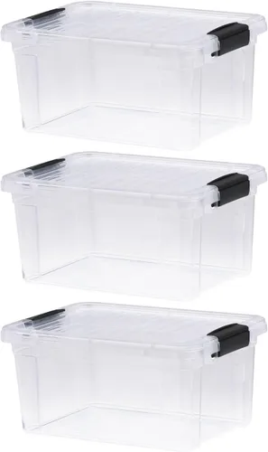 Miniatura 47 de Superio Cajas de almacenamiento transparentes con tapas, contenedores de plástico de 2.5 cuartos de galón para organizar, cajas apilables, sin BPA