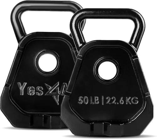 Miniatura 11 de Yes4All Kettlebell Special Shape, Upgraded &Multifunctional for Advanced Training, Solid Cast Iron Powder Coated, Anti Slip Handle Strength Training