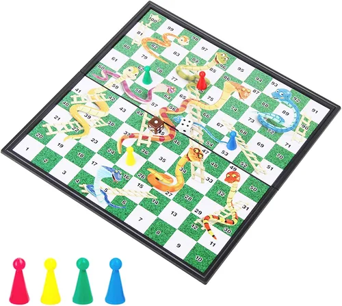 Miniatura 3 de Juegos de mesa de viaje Pequeñas serpientes magnéticas y escaleras Juego de mesa 9.7 pulgadas Tablero plegable portátil