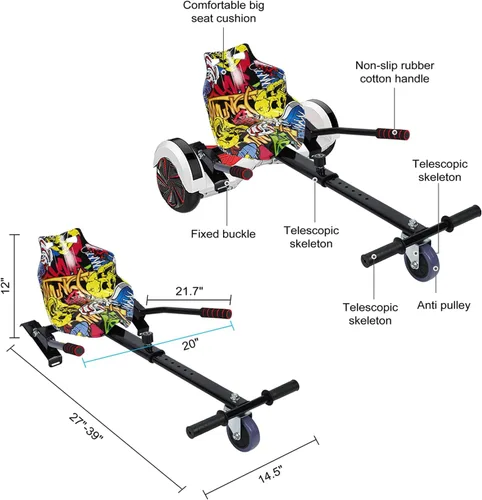Miniatura 7 de Accesorio de asiento para aeropatinetas, accesorio para transformar aeropatineta Go Kart para niños y adultos, accesorio para scooter de equilibrio