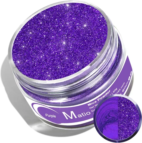 Miniatura 9 de Matio Polvo de Mica Gris para Resina Epoxi, 1.8oz/50g Polvo de Mica de Efecto Nacarado Pigmento de Color Natural para Fabricación de Jabón, Bomba