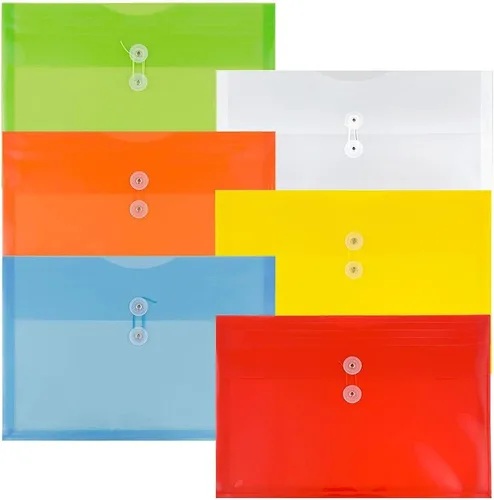 Miniatura 27 de Fundas de plástico con cierre de botón y cordel para guardar documentos (12 fundas de tamaño carta), de JAM Paper, Amarillo