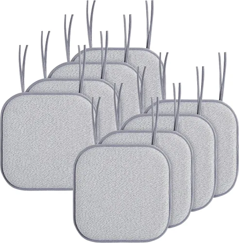 Miniatura 62 de Elegant Comfort Fundas de cojín para silla con lazos y parte trasera de goma antideslizante, espuma viscoelástica gruesa, almohadilla de cojín