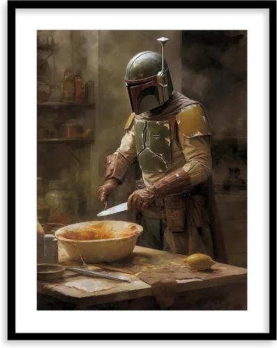 Miniatura 11 de Impresiones de Arte para Cocina de Star Wars - Impresión Giclée de Arte Fino Premium - Póster de Impresión Estético de Darth Vader Boba Fett Yoda