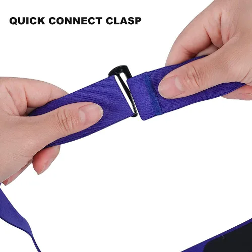 Miniatura 5 de Paquete de 2 correas de pecho de repuesto para monitor de frecuencia cardíaca grande (azul marino y gris), correa de pecho ajustable suave