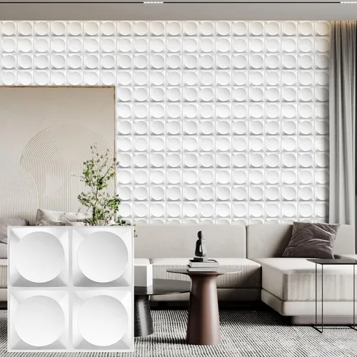 Miniatura 25 de Heikki Paquete de 30 Paneles de Pared 3D para Decoración de Pared Interior, Paneles de Pared con Textura de Flores de PVC para Sala de Estar