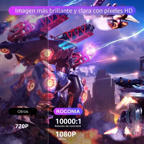 Miniatura 2 de Proyector con WiFi 5G y Bluetooth, proyector nativo 1080P [pantalla de proyector incluida], proyector de película Full HD 18000LM, pantalla de cine