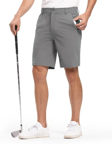 TBMPOY Pantalones cortos de trabajo de golf elásticos para hombre, 5 bolsillos, tipo cargo, senderismo, ligeros, de secado rápido, cortos para