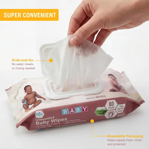 Miniatura 6 de MED PRIDE Toallitas húmedas para bebés sin perfume, paquete de 12 (80 toallitas cada una), aloe y vitamina E, sin alcohol y sin parabenos, toallitas