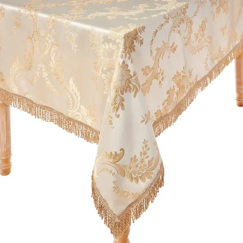 Miniatura 11 de Violet Linen Majestic Damask - Mantel con diseño de damasco, color beige, 54 x 72 pulgadas, rectangular
