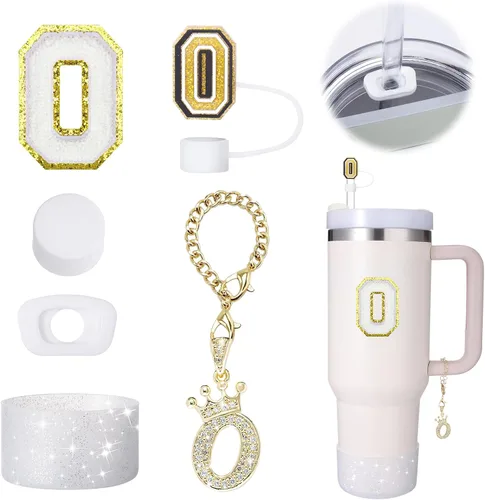 Miniatura 18 de Mity Rain Set de 6 piezas de accesorios para taza para Stanley de 30 oz y 40 oz con asa, tapa para pajita, dije con iniciales de taza, bota