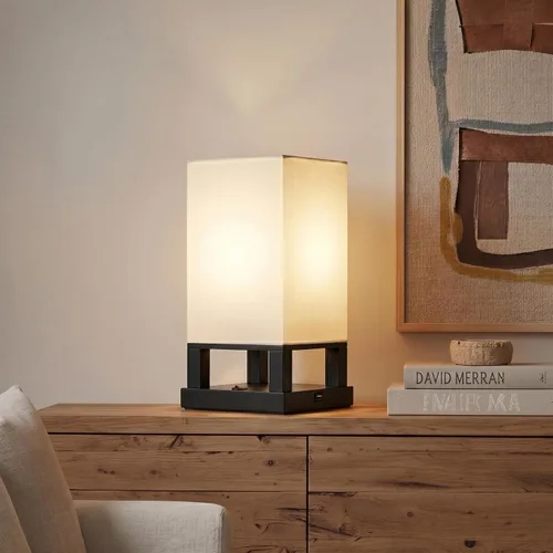 Miniatura 6 de Brightech Maxwell Lámpara de Mesita de Noche con Puerto USB – Lámpara de Mesa Compacta para Dormitorio, Sala de Estar - Moderna Lámpara Asiática