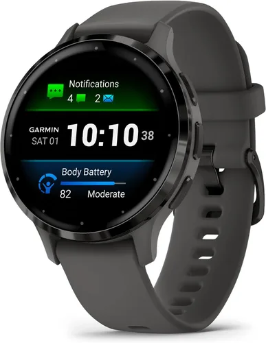 Miniatura 8 de Garmin Venu 3S (reacondicionado) Reloj inteligente con bisel de acero inoxidable dorado suave de 1.2 pulgadas, pantalla táctil AMOLED con caja rosa