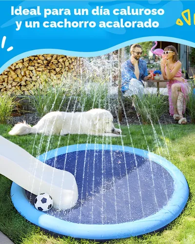 Miniatura 6 de Peteast Alfombrilla de salpicaduras para perros y niños – Piscina antideslizante para perros grandes, 0.023 in de grosor, duradera alfombra de juego