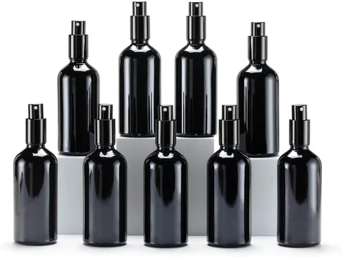 Miniatura 30 de YIZHAO Botellas de vidrio ámbar de 1 oz, con pequeño aerosol de niebla fina, tapa de metal, recargable para aceite esencial, viajes, limpieza