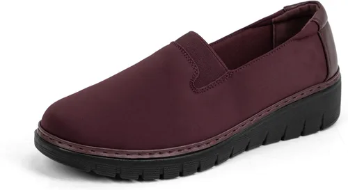 Miniatura 11 de Mocasines Ortopédicos para Mujer de Punta Redonda Cómodos sin Cordones para Juanetes Zapatos de Trabajo Elásticos para Caminar Zapatos Ortóticos