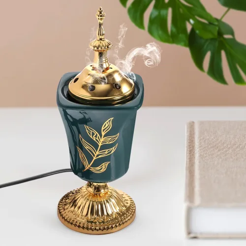Miniatura 7 de Garneck Quemador eléctrico de incienso estufa de incienso aroma, decoración de Oriente Medio, incensario decorativo para el hogar