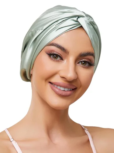Miniatura 15 de Gorro de satén de seda ajustable para envolver el cabello para dormir, gorro de dormir de doble capa, turbante nocturno para cabello largo y rizado