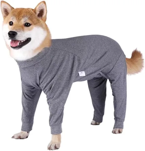 Miniatura 9 de Mono de Cirugía de Recuperación para Perros, Camisa de Recuperación para Perros de Tamaño Mediano a Grande, para Heridas Abdominales o Enfermedades