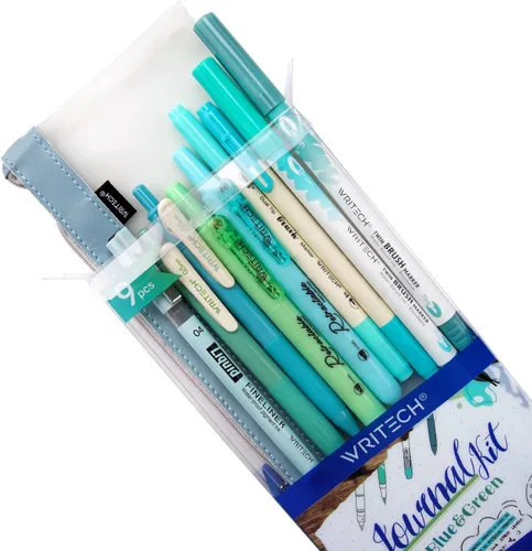 Miniatura 9 de WRITECH Kit de diario, bolígrafos de tinta de gel, resaltadores retráctiles, bolígrafos de punta doble, bolígrafos de punta fina, suministros
