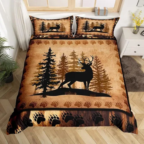 Miniatura 41 de Juego de funda de edredón de oso para niños, juego de ropa de cama de animales salvajes para niños, naturaleza, vida silvestre, oso, pájaro, juego