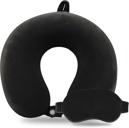 Sexysamba Juego de almohadas de viaje de espuma viscoelástica pura para adultos, funda cómoda y extraíble, lavable a máquina, almohada de soporte