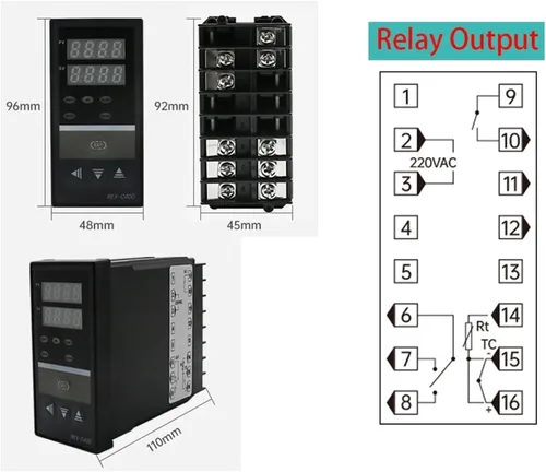 Miniatura 3 de PID Digital Intelligent Industrial Temperature Controller K Universal Input REX-C100 C400 C700 C900 Thermostat SSR Relay Output(C100 SSR)