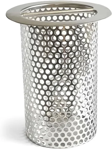 Miniatura 9 de Colador de drenaje comercial de piso de 2 pulgadas, colador de drenaje de acero inoxidable de malla cilíndrica perforada 304 de 4 pulgadas de alto