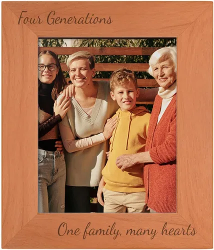 Miniatura 14 de Gifts For All By Rachel Olevia Five Generations One Family Many Hearts - Marco de fotos de madera natural grabado de 4 x 6 pulgadas, diseño