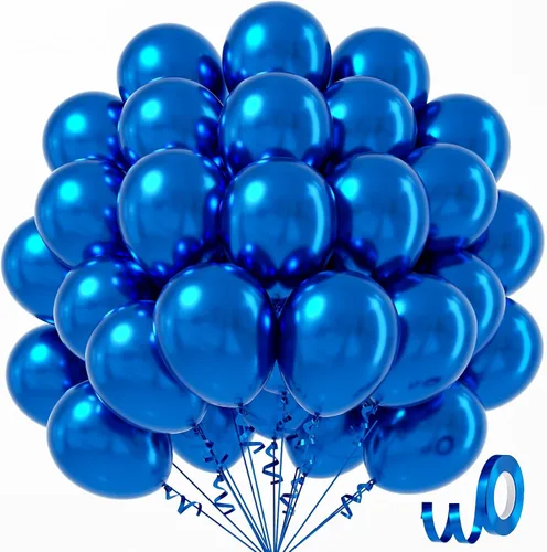 Miniatura 35 de Globos Azul Marino de 12 pulgadas, Globos de Látex Azul Marino 50 piezas Globos de Fiesta para Graduación Boda Fiesta de Cumpleaños Decoraciones