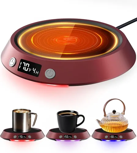 Miniatura 8 de Kepwam Calentador de Taza de Café – Calentador de Café Eléctrico de 55W para Escritorio, 3 Configuraciones de Temperatura y Temporizador de 2-9