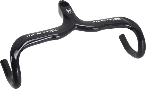 RXL SL Manillar integrado de carbono para bicicleta de carretera, color negro, 3 K, brillante, barra de manillar y vástago ultraligero manillar de