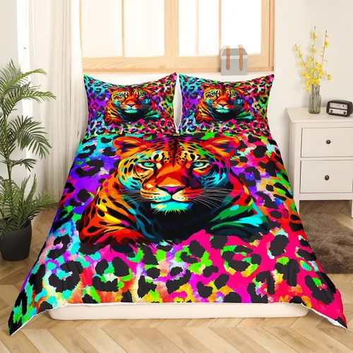 Miniatura 12 de Erosebridal Juego de ropa de cama de Navidad para niños, tamaño individual, funda de edredón de animales lindos para niños y niñas, decoración