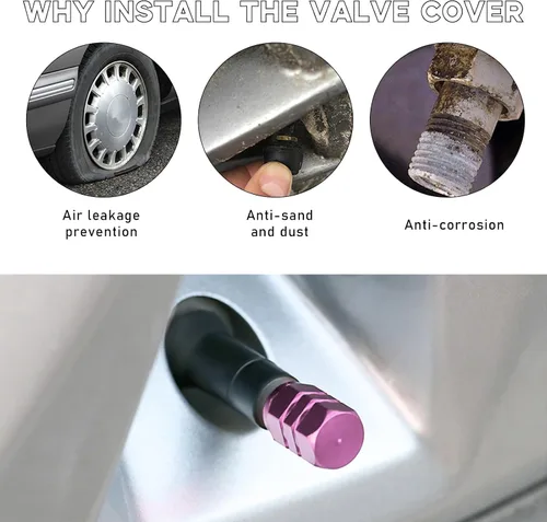 Miniatura 3 de Kewucn 16 piezas de tapas de vástago de válvula de neumático para coche, cubiertas de aire de aluminio con anillo de goma, cubiertas herméticas