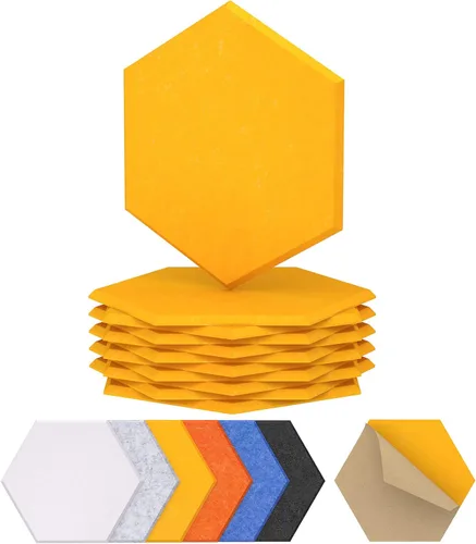Paquete de 12 paneles acústicos hexagonales TONOR, paneles insonorizantes de alta densidad de 12" x 10" x 0.4" para paredes, panel de espuma con