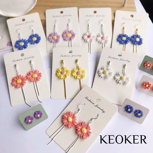 Miniatura 7 de KEOKER Moldes de arcilla polimérica para flores, 2 moldes para hacer joyas, cortadores de arcilla para decoración de aretes (flor mediana)