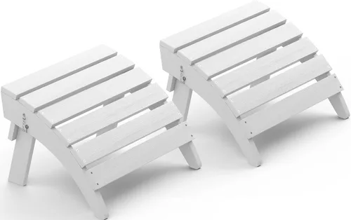 Miniatura 18 de Otomano plegable Adirondack de SERWALL, reposapiés Adirondack sin ensamblaje, marrón Gris