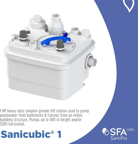 Miniatura 2 de SANIFLO Sanicubic 1 Grinder System - 120v - Residencial y Comercial
