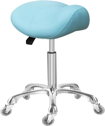 Miniatura 9 de Taburete higienista dental con soporte de espalda, taburete de silla de montar esteticista rodante para salón de pestañas, tienda de tatuajes, spa