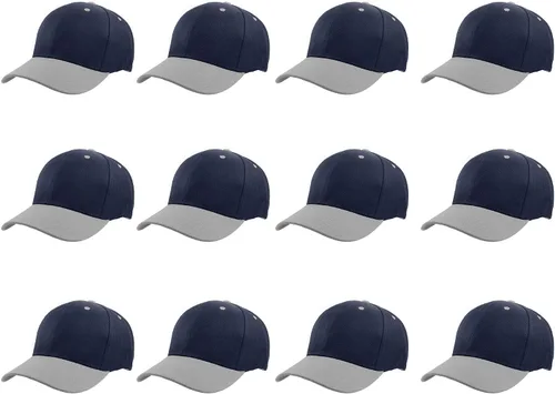 Miniatura 144 de Gorras de béisbol con correa trasera ajustable, lisas, negras, 12
