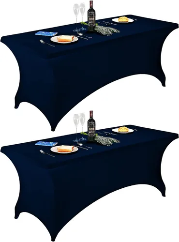 Miniatura 35 de FORLIFE - Funda de mesa de elastano, mantel ajustado de 4 pies para mesas rectangulares, funda elástica para patio, universal para bodas, banquetes