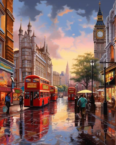 Miniatura 25 de Tucocoo Bumbers - Pintura de paisaje de puerta para adultos, paisaje de lago, pintura por números, pintura acrílica, lienzo junto al lago, plantas