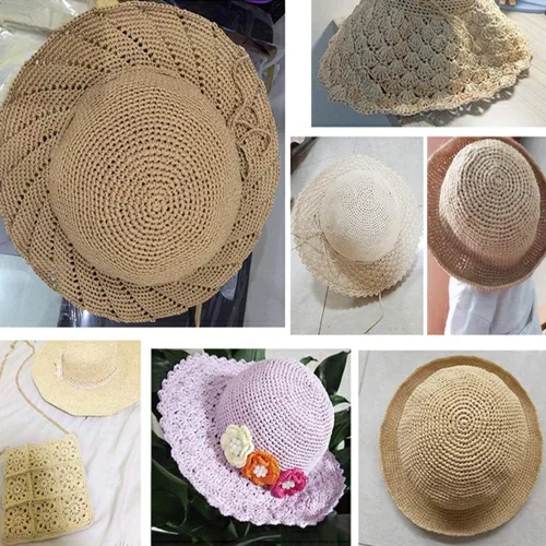Miniatura 7 de 250 Metros/273 Yardas Raffia Ribbon Hilo de Raffia Hilo de ganchillo Azul Bolsa de ganchillo Hilo de paja Hilo de paja Hilo de rafia natural