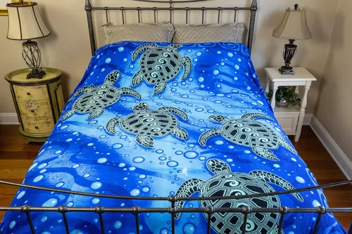 Miniatura 7 de Dawhud Direct Manta de vellón de tortuga marina para cama, 50x60 pulgadas, manta de felpa súper suave del océano - Tamaño queen I Tortugas marinas