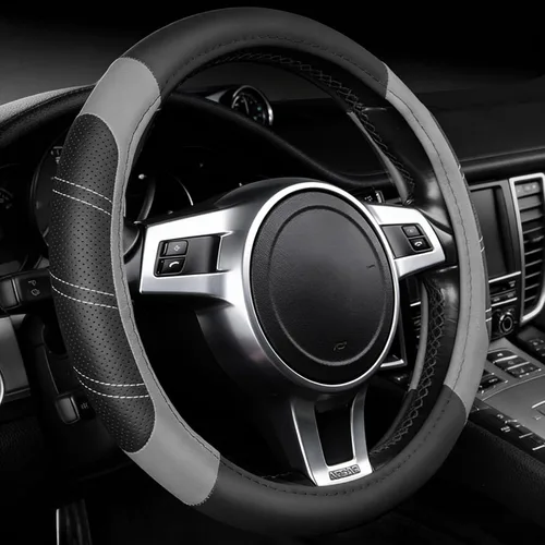 Miniatura 7 de NBTEPEM Funda personalizada para volante de automóvil para Honda Accord, Civic, CR-V, HR-V, Pilot, fundas deportivas de cuero de microfibra de 14.5