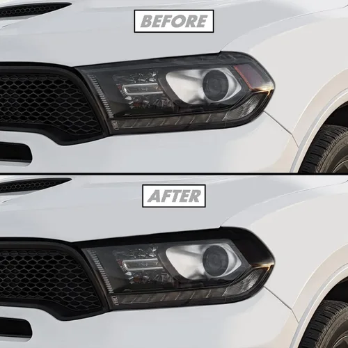 Miniatura 10 de SlickMod Tinte de humo de vinilo precortado para espejo lateral Dodge Durango 2011-2023 (20% humo oscuro, 4. señal de giro de espejo)